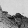 Подбитые советские танки у немецкой траншеи. Район Ржева, август 1942г